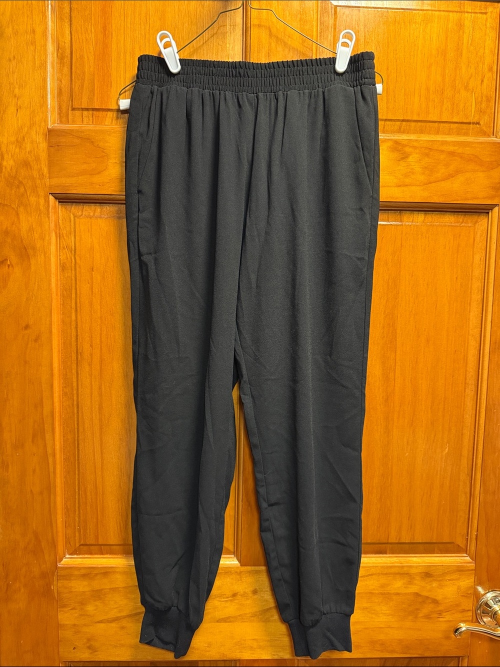 Sanctuary Black Elastic-Waist Jogger Pants
